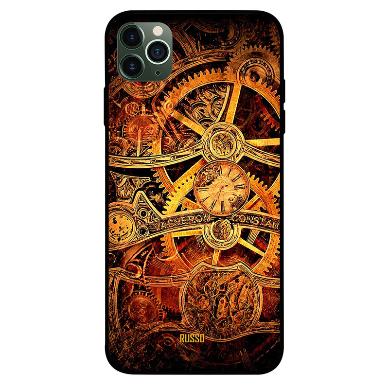 

Russo Apple iPhone 11 Pro Mobile Phone Back Cover, Clock Wheel Movement