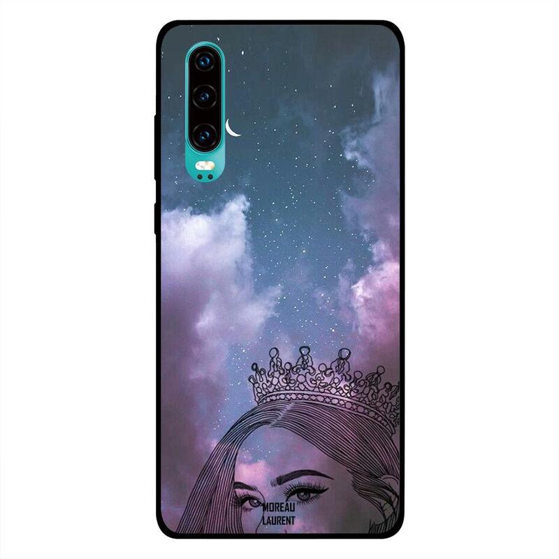 

Moreau Laurent Huawei P30 Mobile Phone Back Cover, Queen Girl At Night