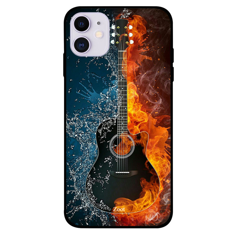 

Zoot Apple iPhone 11 Mobile Phone Back Cover, Fire Ice Guitar
