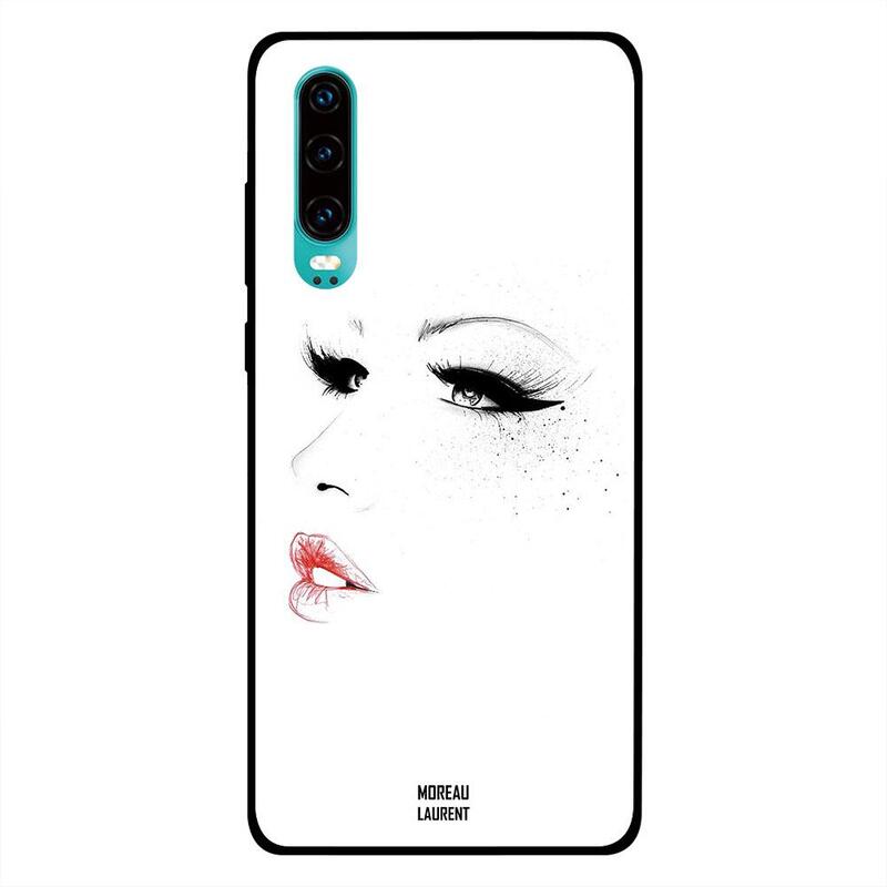 

Moreau Laurent Huawei P30 Mobile Phone Back Cover, Girl Side Look Pink