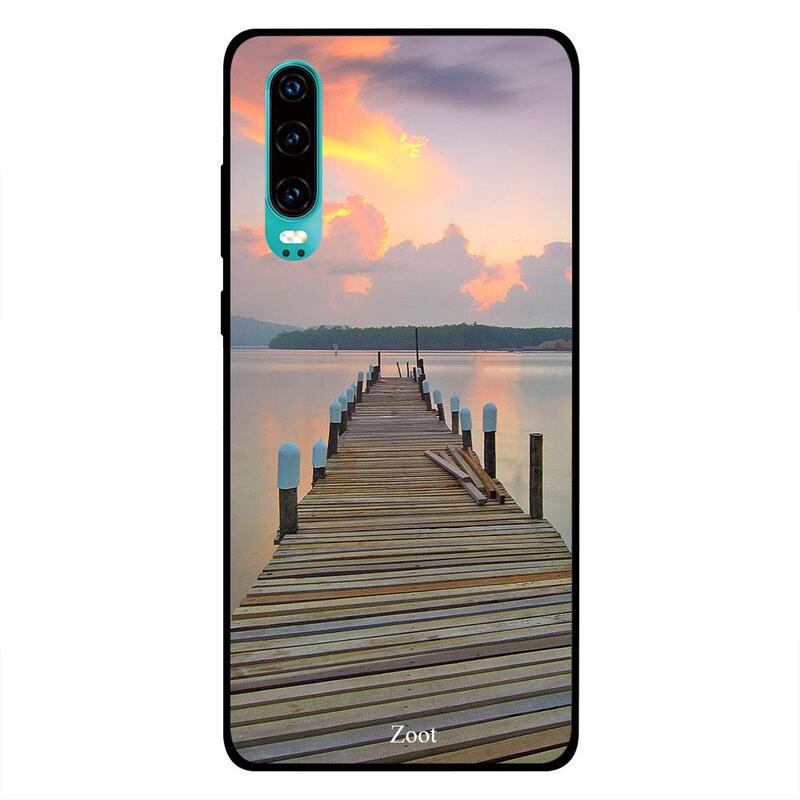 

Zoot Huawei P30 Mobile Phone Back Cover, Sea Way Wooden