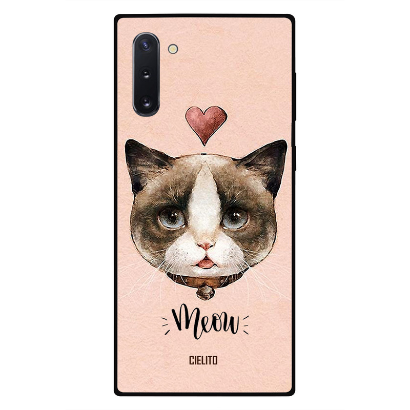 

Cielito Samsung Note 10 Mobile Phone Back Cover, Love Meow