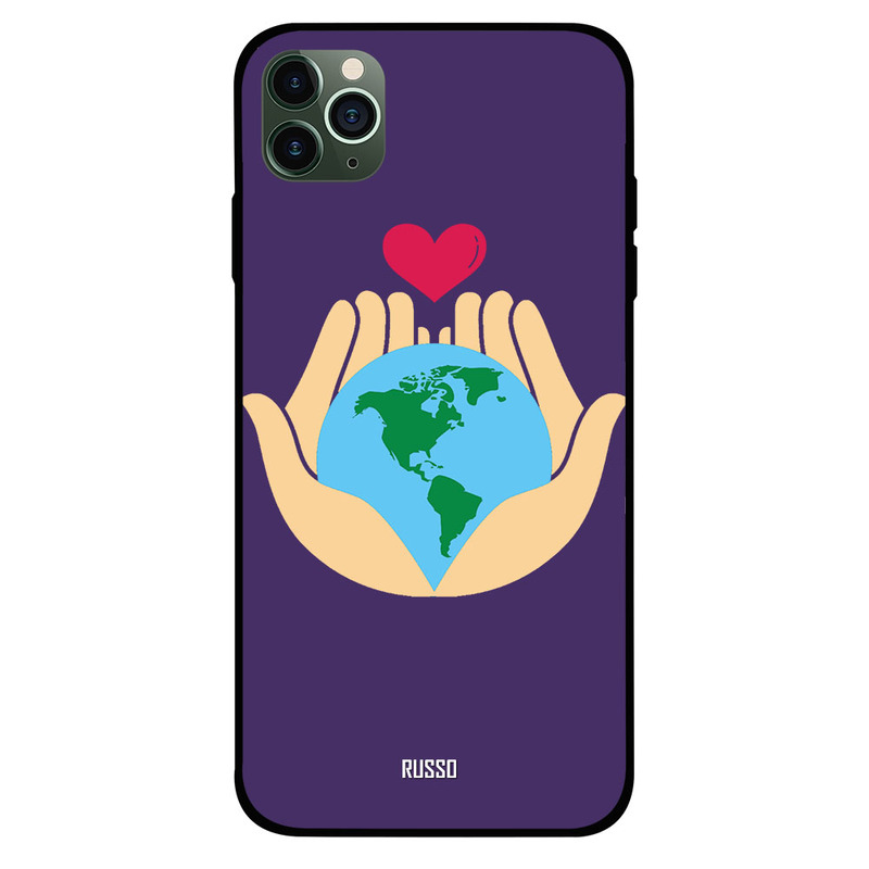 

Russo Apple iPhone 11 Pro Max Mobile Phone Back Cover, World In Hand