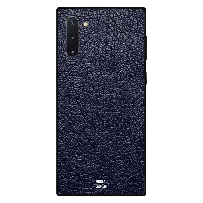 

Moreau Laurent Samsung Note 10 Mobile Phone Back Cover, Dark Blue Leather Pattern