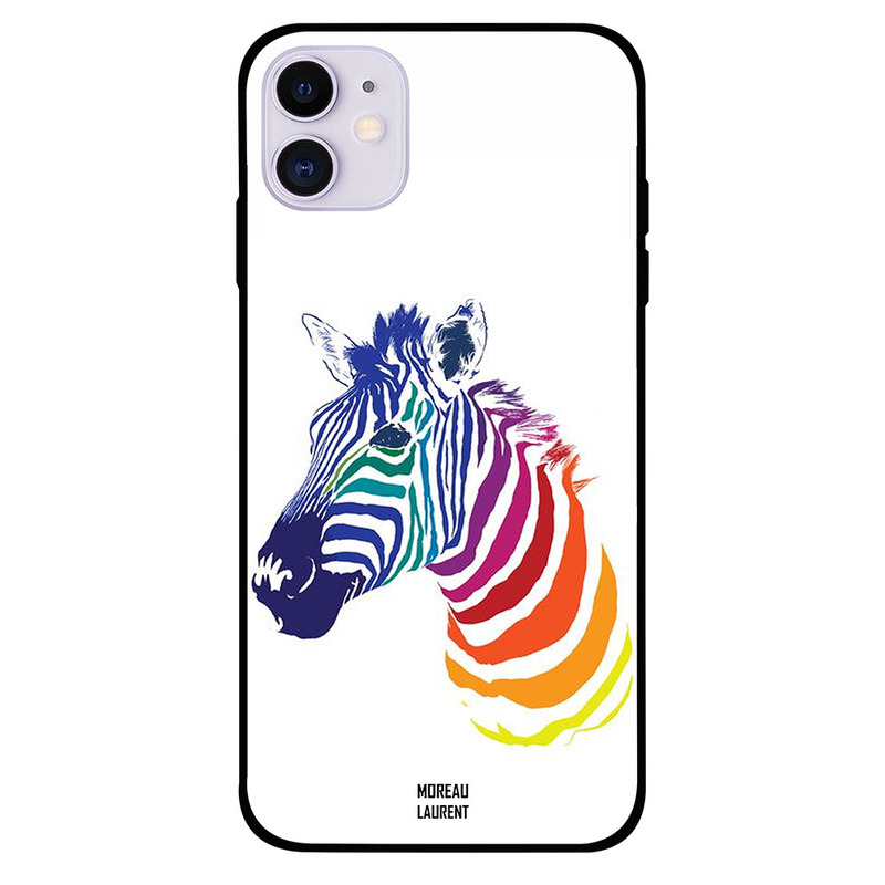 

Moreau Laurent Apple iPhone 11 Mobile Phone Back Cover, Colorfull Zebra