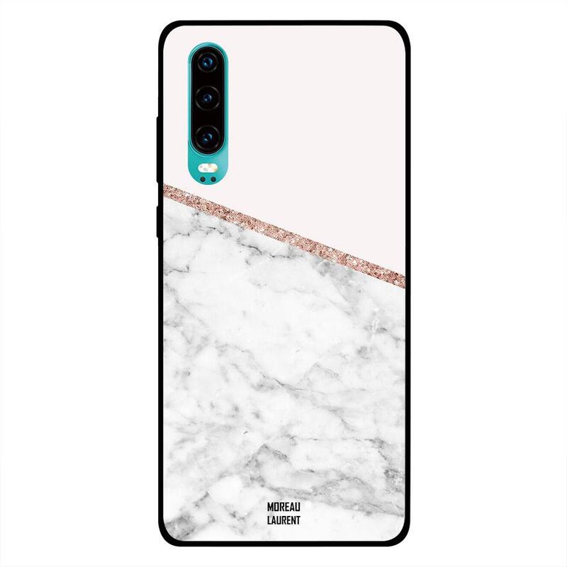 

Moreau Laurent Huawei P30 Mobile Phone Back Cover, White Marble & Matt Pattern