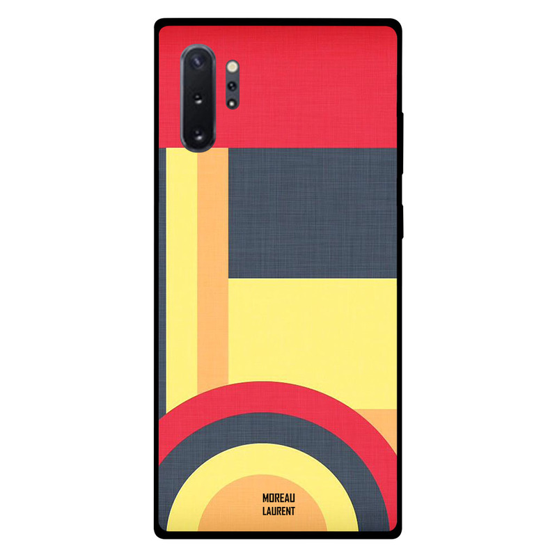 

Moreau Laurent Samsung Note Plus Mobile Phone Back Cover, Circle at Bottom Red Yellow Grey Pattern