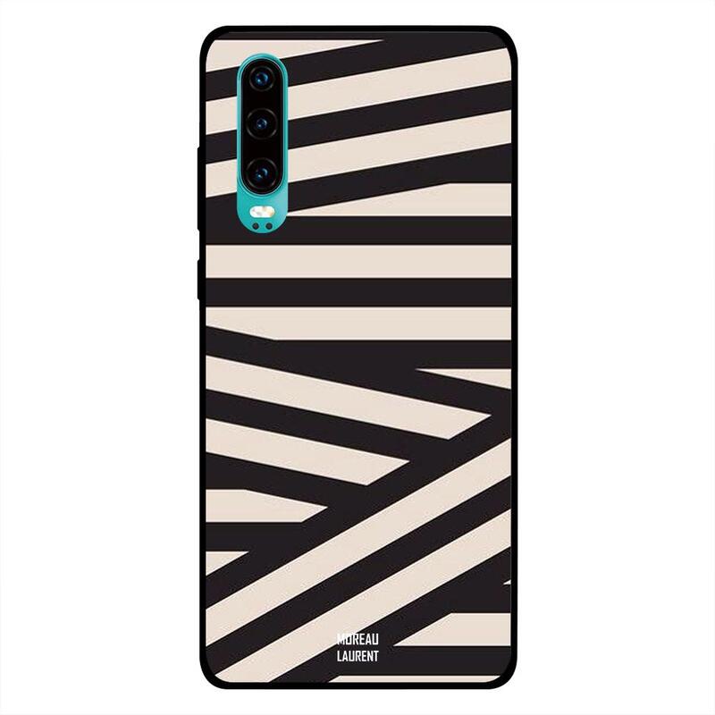 

Moreau Laurent Huawei P30 Mobile Phone Back Cover, Black & White Lines Pattern