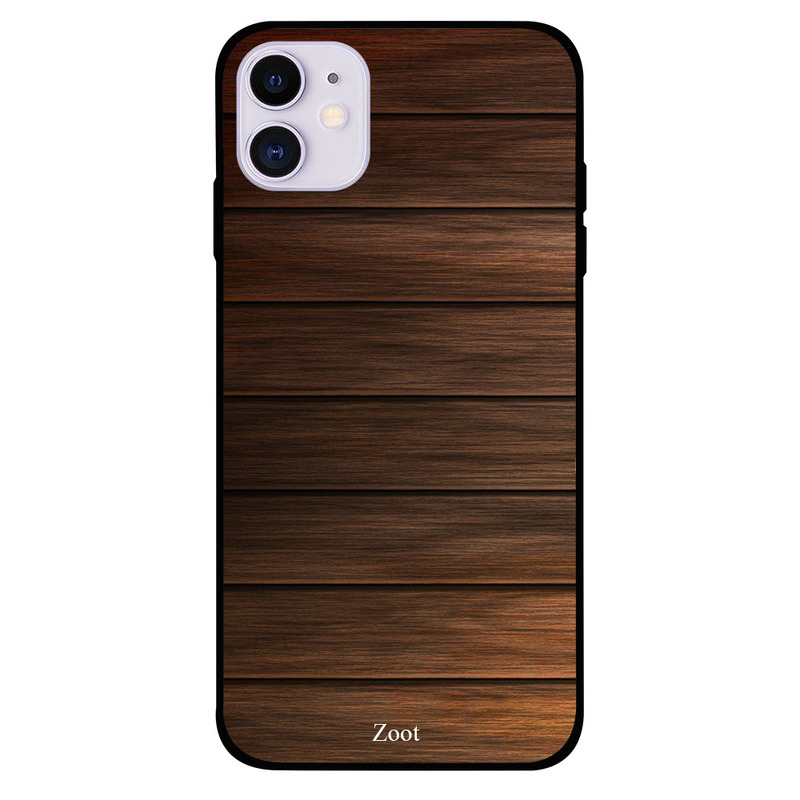 

Zoot Apple iPhone 11 Mobile Phone Back Cover, Wooden Dark Brown Horizental