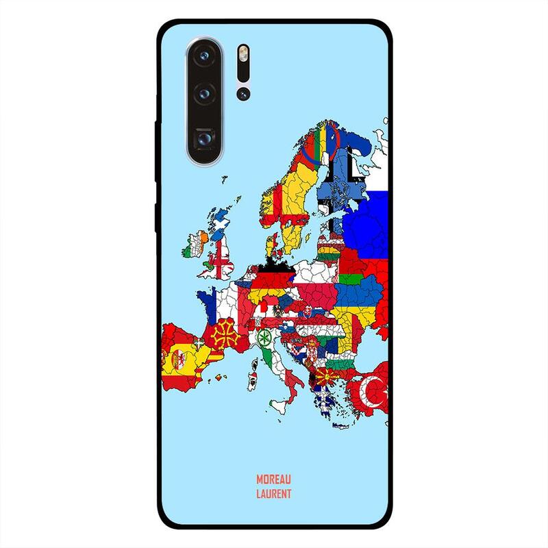 

Moreau Laurent Huawei P30 Pro Mobile Phone Back Cover, Colorful Europe Map