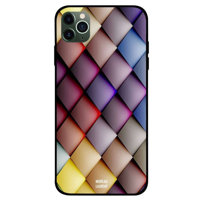 

Moreau Laurent Apple iPhone 11 Pro Mobile Phone Back Cover, Multi Color Rhombus Shape Pattern