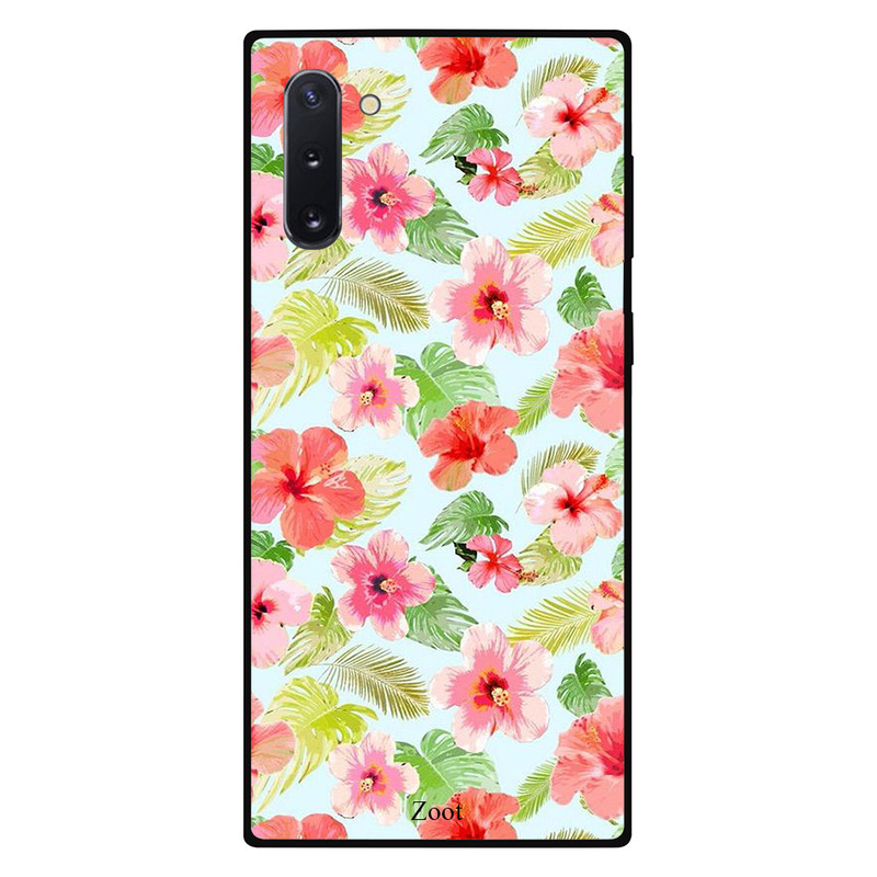 

Zoot Samsung Note 10 Mobile Phone Back Cover, Red Pink Flowers