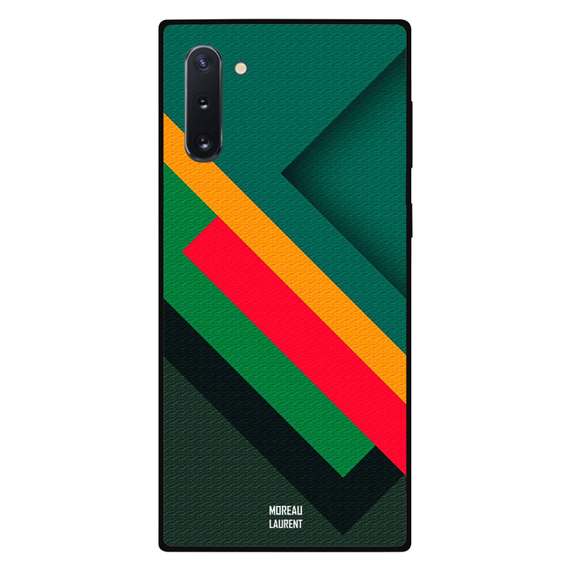 

Moreau Laurent Samsung Note 10 Mobile Phone Back Cover, Red Yellow Green Cross Stripes Pattern