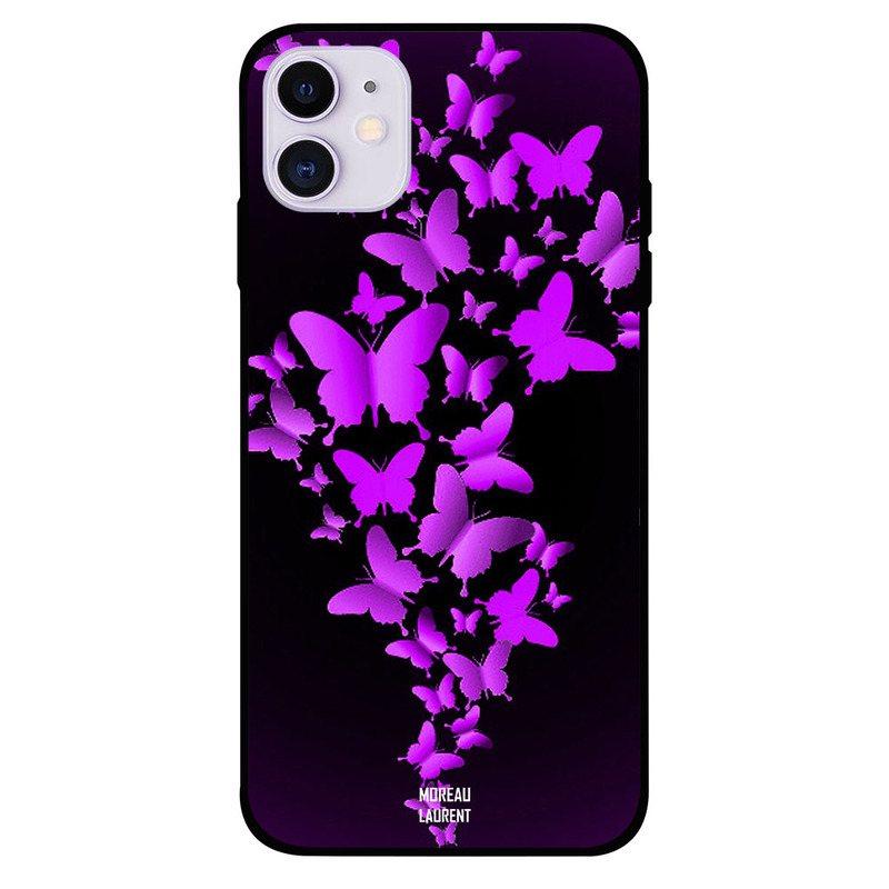 

Moreau Laurent Apple iPhone 11 Mobile Phone Back Cover, Purple Butterflies