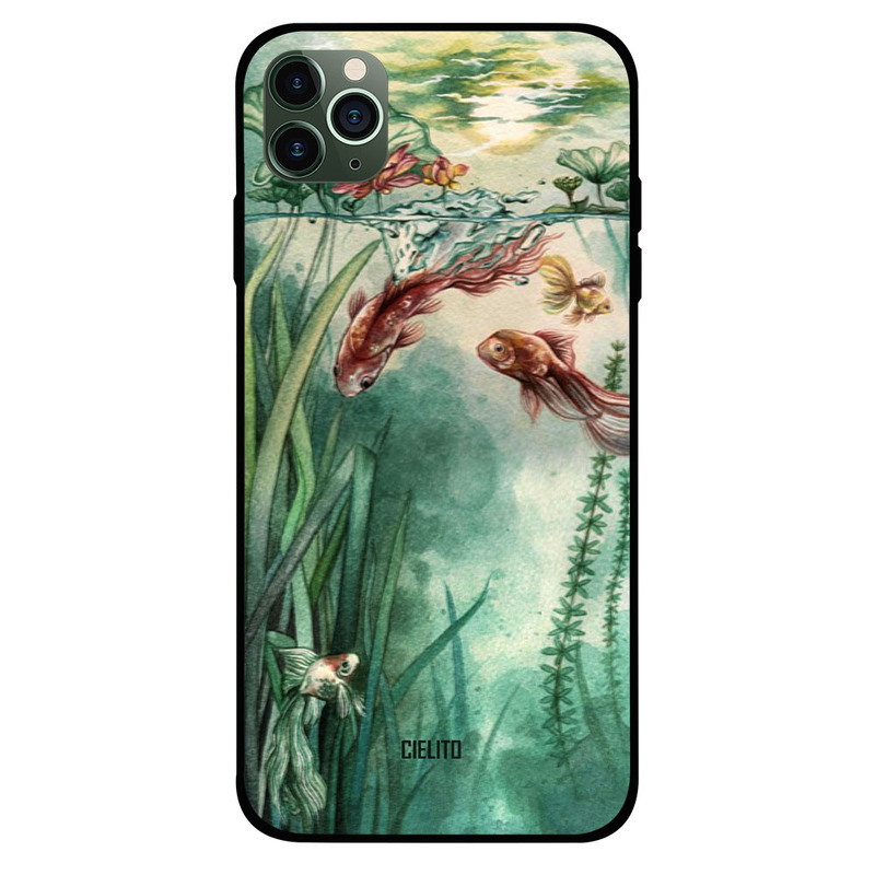 

Cielito Apple iPhone 11 Pro Max Mobile Phone Back Cover, Gold Fish Art