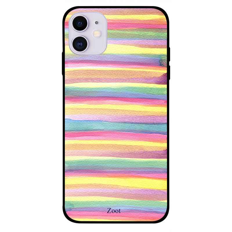 

Zoot Apple iPhone 11 Mobile Phone Back Cover, Mutlicolor Stripes