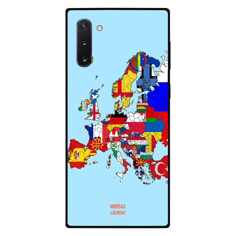 

Moreau Laurent Samsung Note 10 Mobile Phone Back Cover, Colorful Europe Map