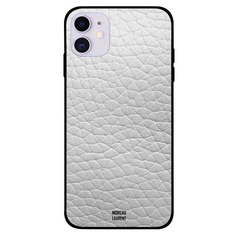 

Moreau Laurent Apple iPhone 11 Mobile Phone Back Cover, White Leather Pattern