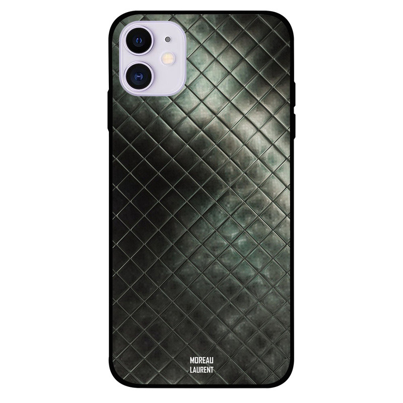 

Moreau Laurent Apple iPhone 11 Mobile Phone Back Cover, Black & Greenish Lighten Pattern