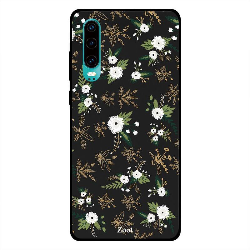 

Zoot Huawei P30 Mobile Phone Back Cover, Black White Flowers