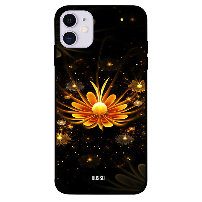 

Russo Apple iPhone 11 Mobile Phone Back Cover, Glowing Flower Art