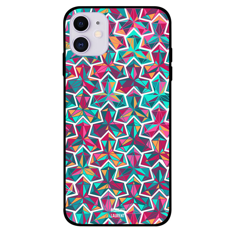 

Moreau Laurent Apple iPhone 11 Mobile Phone Back Cover, Multi Color Diamonds Pattern