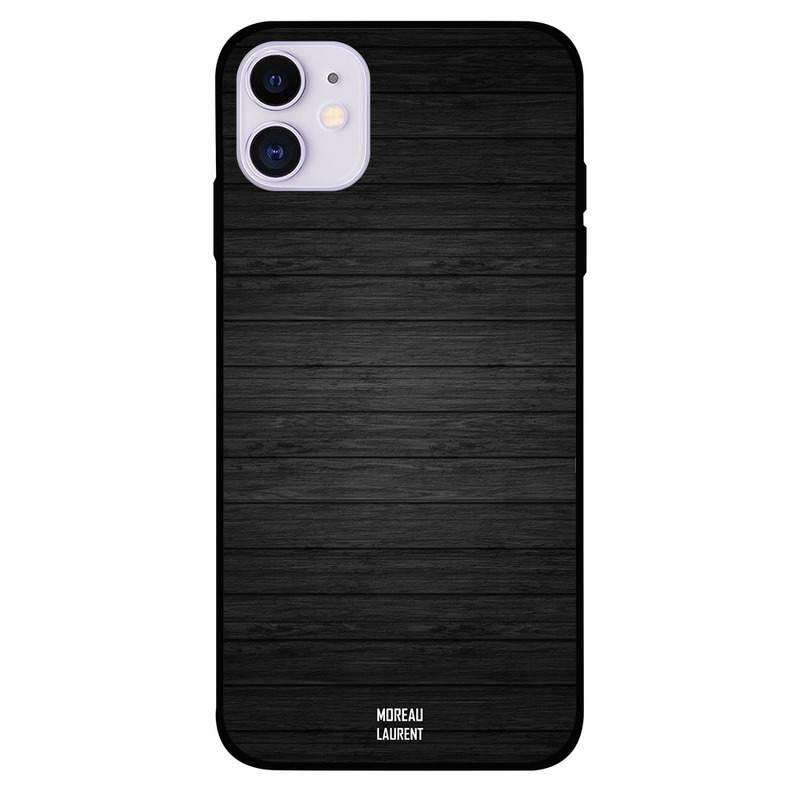 

Moreau Laurent Apple iPhone 11 Mobile Phone Back Cover, Dark Black Wooden Pattern