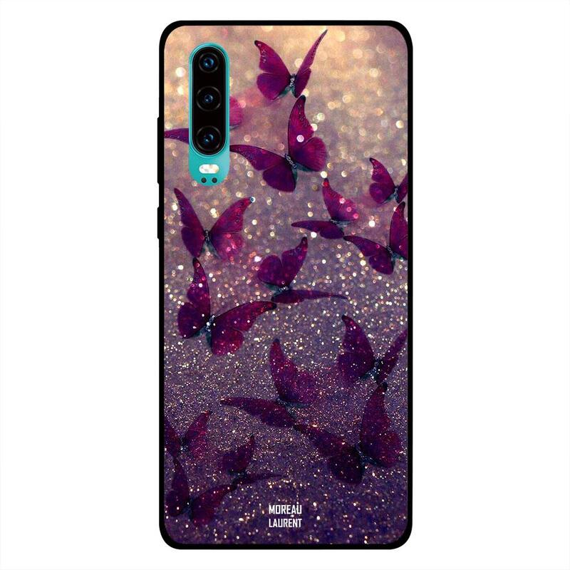 

Moreau Laurent Huawei P30 Mobile Phone Back Cover, Glitter Butterflies