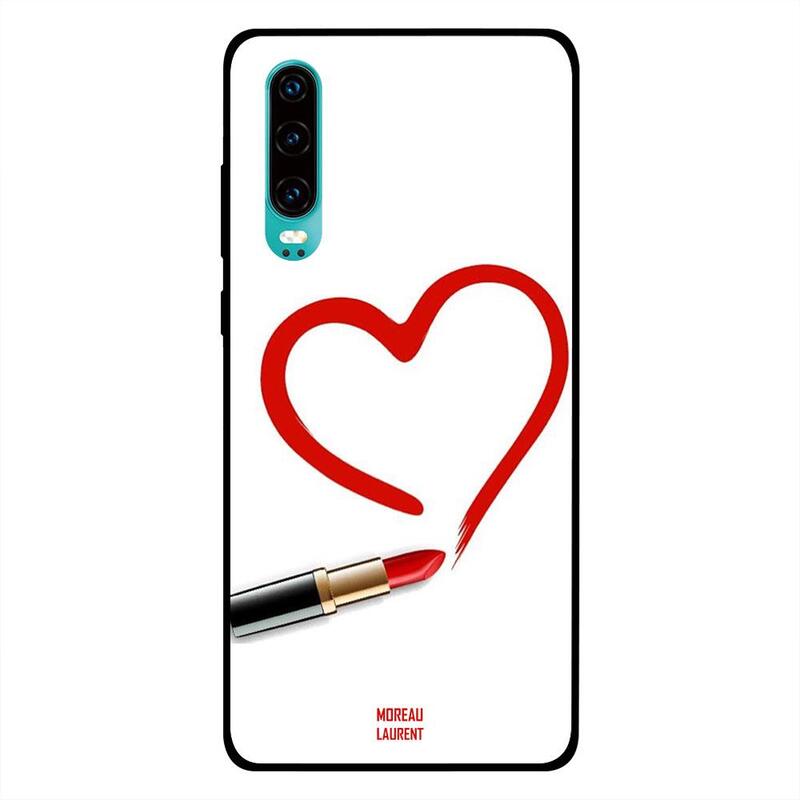 

Moreau Laurent Huawei P30 Mobile Phone Back Cover, Draw Heart with Lipstick