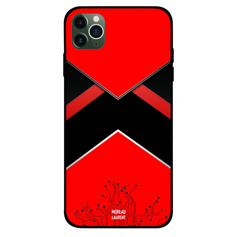 

Moreau Laurent Apple iPhone 11 Pro Max Mobile Phone Back Cover, Connetors Red & Black Pattern