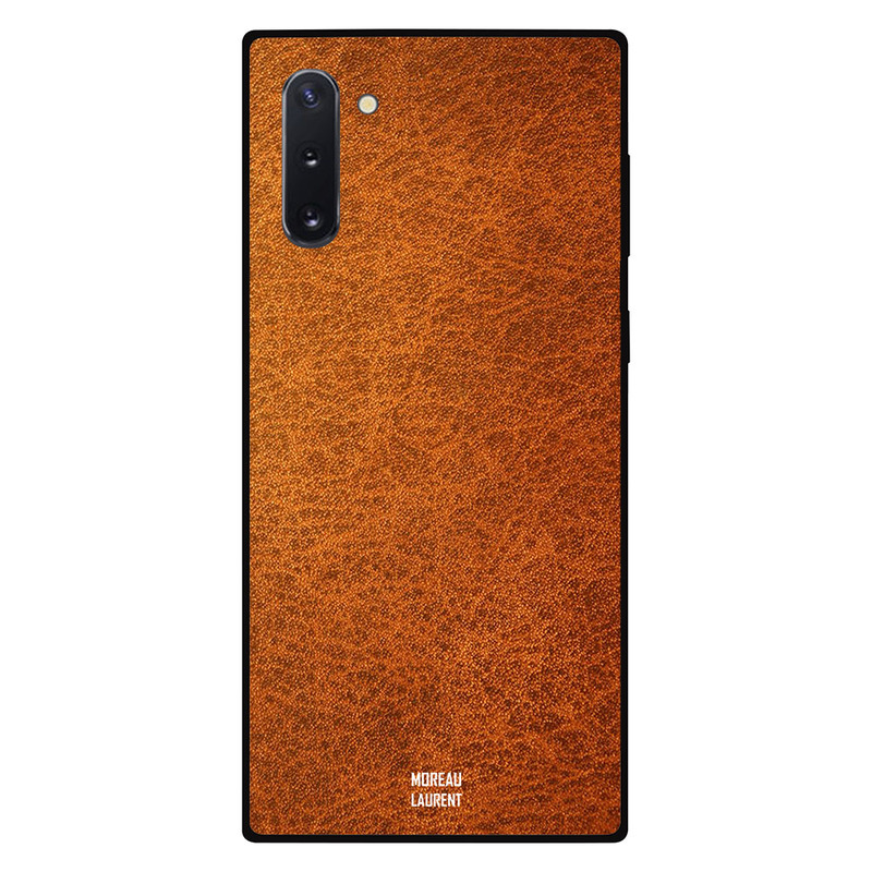 

Moreau Laurent Samsung Note 10 Mobile Phone Back Cover, Brown Orange Leather Pattern