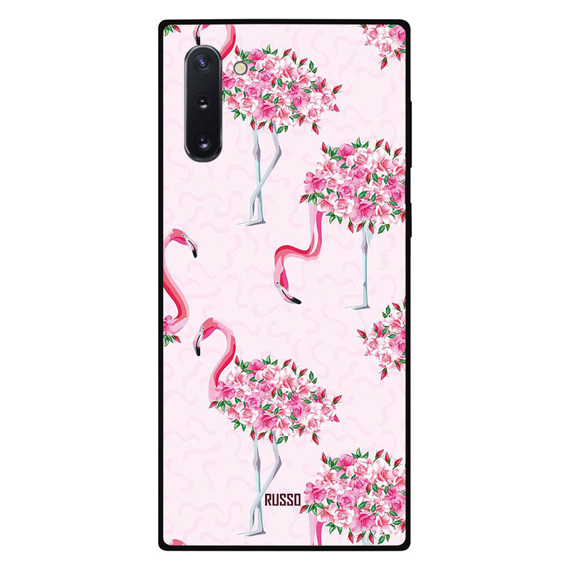 

Russo Samsung Note 10 Mobile Phone Back Cover, Flowers Art Flamingo