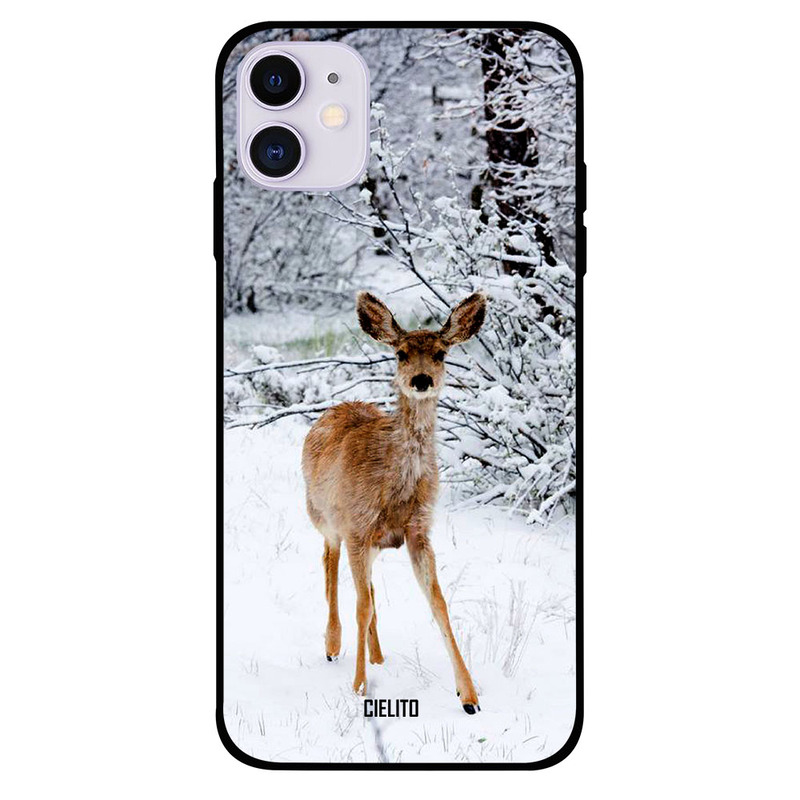 

Cielito Apple iPhone 11 Mobile Phone Back Cover, Baby Deer in Snow