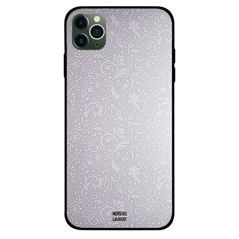 

Moreau Laurent Apple iPhone 11 Pro Max Mobile Phone Back Cover, Grey White Floral Pattern