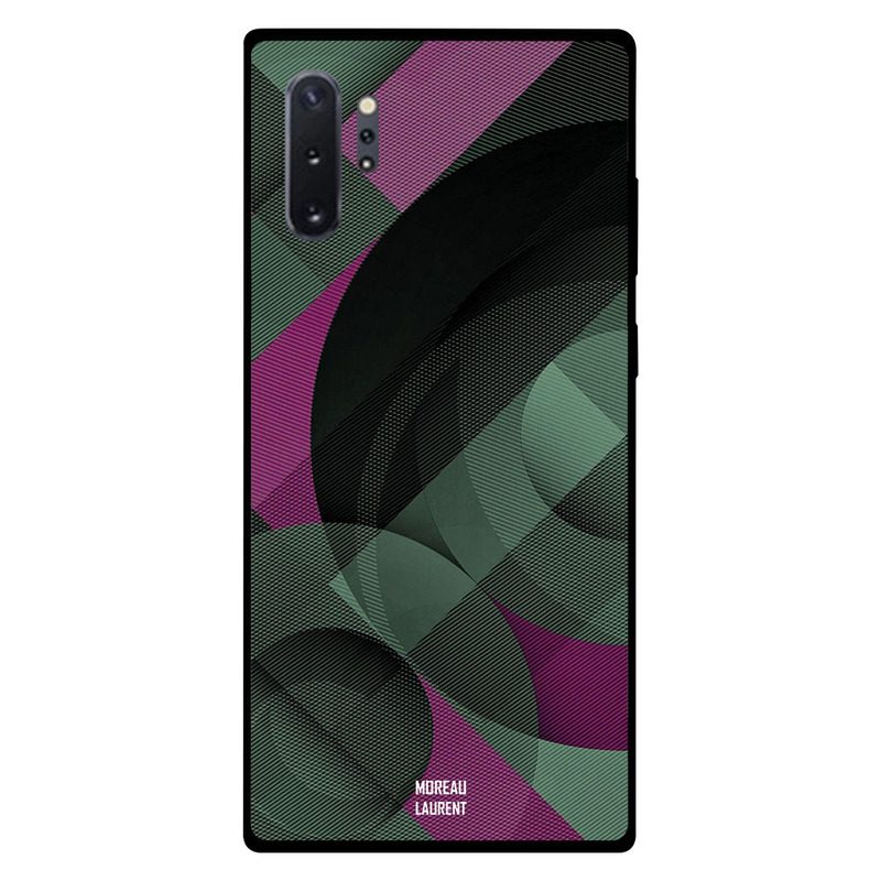 

Moreau Laurent Samsung Note Plus Mobile Phone Back Cover, Circles & Strips Overly Grey Greenish Pattern