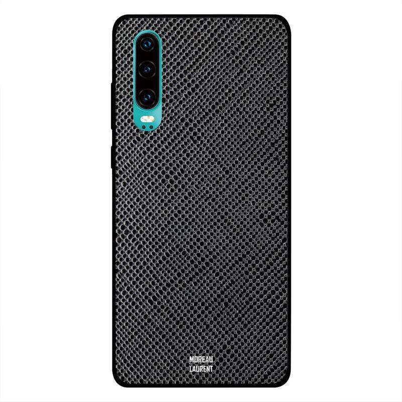 

Moreau Laurent Huawei P30 Mobile Phone Back Cover, Grey & Black Dotted Pattern