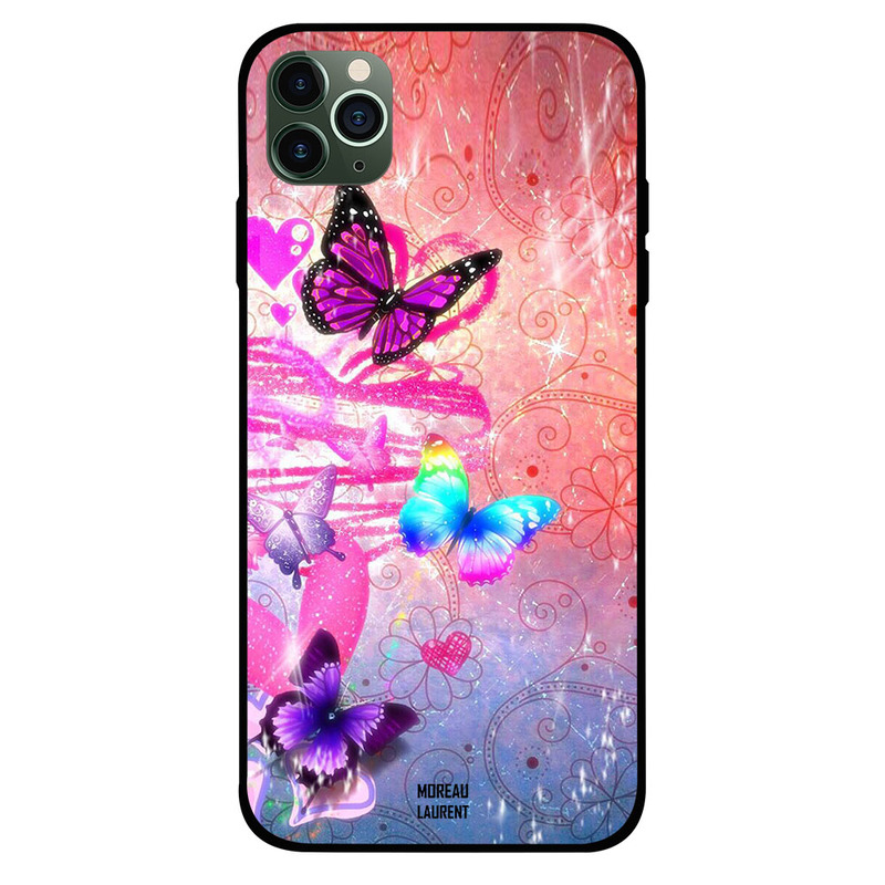 

Moreau Laurent Apple iPhone 11 Pro Mobile Phone Back Cover, Rainbow and Multicolor Butterflies