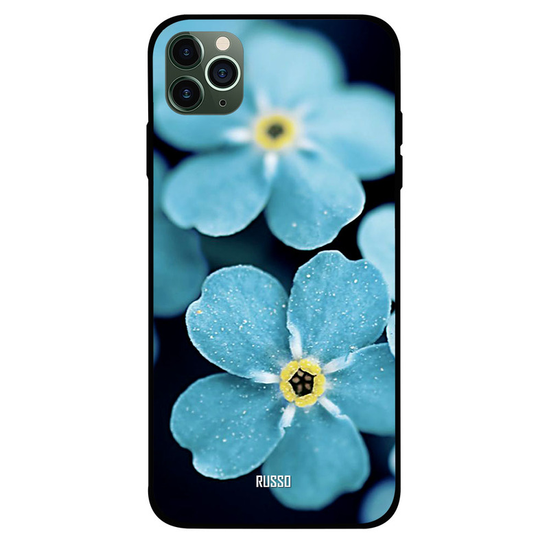 

Russo Apple iPhone 11 Pro Mobile Phone Back Cover, Winter Blue Flowers