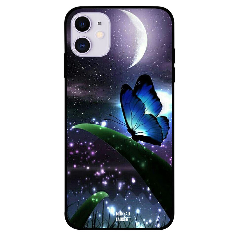 

Moreau Laurent Apple iPhone 11 Mobile Phone Back Cover, Butterfly and Moon