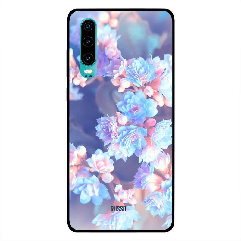 

Russo Huawei P30 Mobile Phone Back Cover, Blue Sparkling Circles