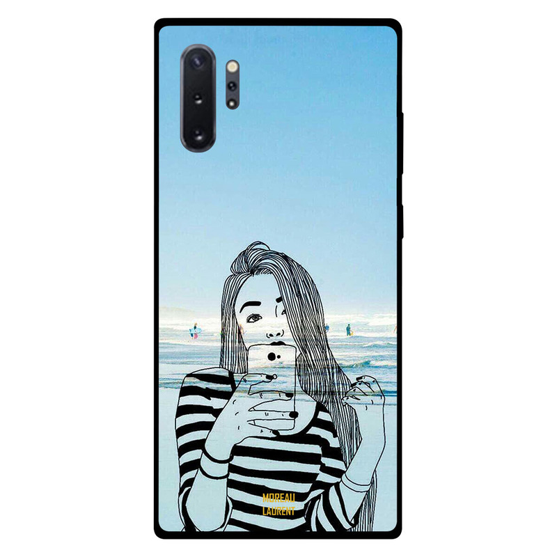

Moreau Laurent Samsung Note Plus Mobile Phone Back Cover, Doodle Girl At Beach