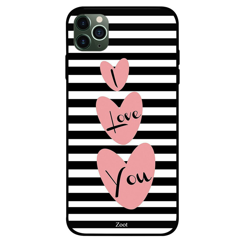 

Zoot Apple iPhone 11 Pro Mobile Phone Back Cover, I Love You Black And White Background