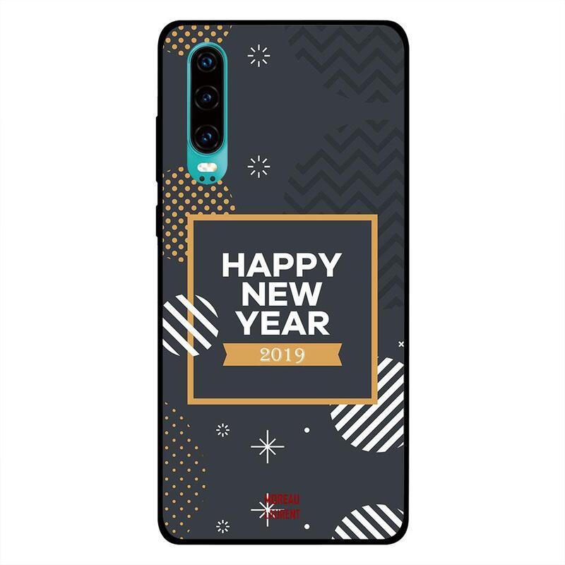 

Moreau Laurent Huawei P30 Mobile Phone Back Cover, Happy New Year 2019 Golden