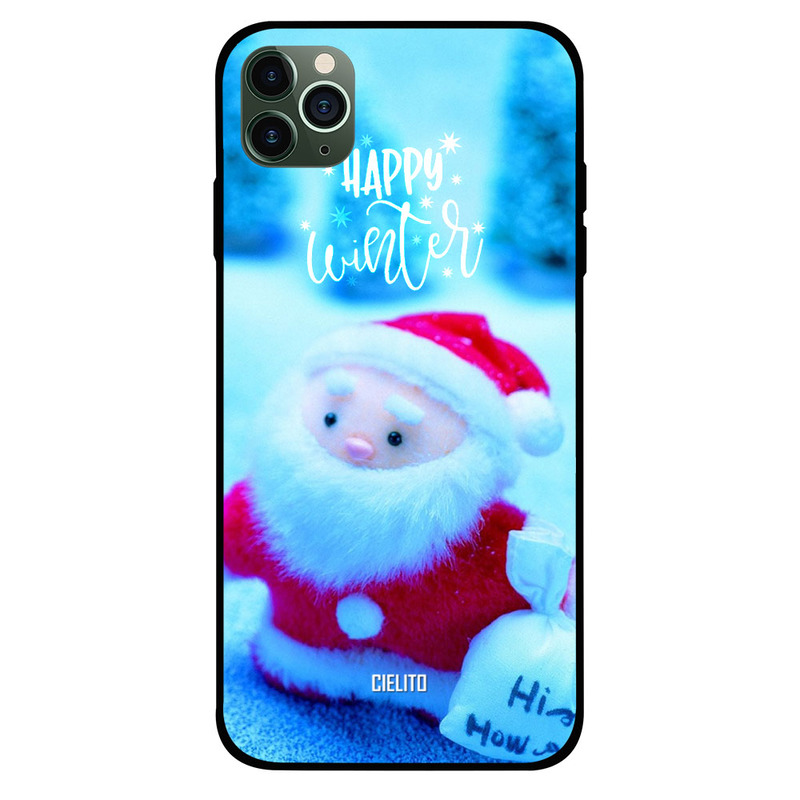 

Cielito Apple iPhone 11 Pro Max Mobile Phone Back Cover, Happy Winter Santa