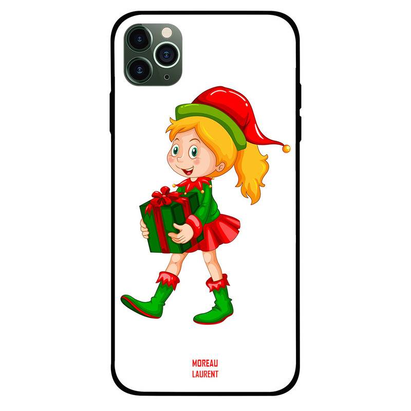 

Moreau Laurent Apple iPhone 11 Pro Mobile Phone Back Cover, Christmas Girl Holding Present