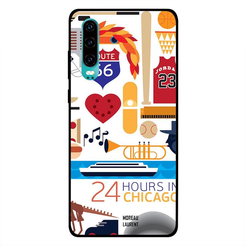 

Moreau Laurent Huawei P30 Mobile Phone Back Cover, 24 Hours in Chicago