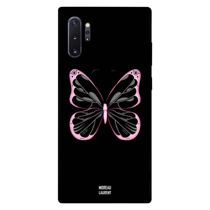 

Moreau Laurent Samsung Note Plus Mobile Phone Back Cover, Pink Black Butterfly