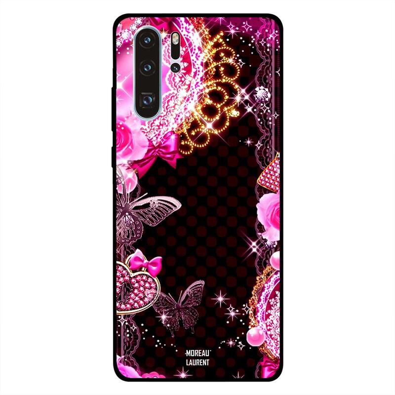 

Moreau Laurent Huawei P30 Pro Mobile Phone Back Cover, Love Pink Butterflies