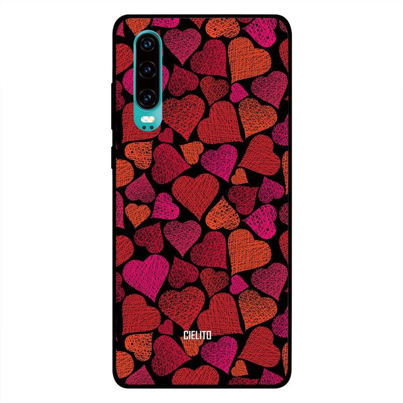 

Cielito Huawei P30 Mobile Phone Back Cover, Heart Prints