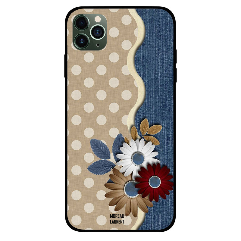 

Moreau Laurent Apple iPhone 11 Pro Mobile Phone Back Cover, Brown and White Flower